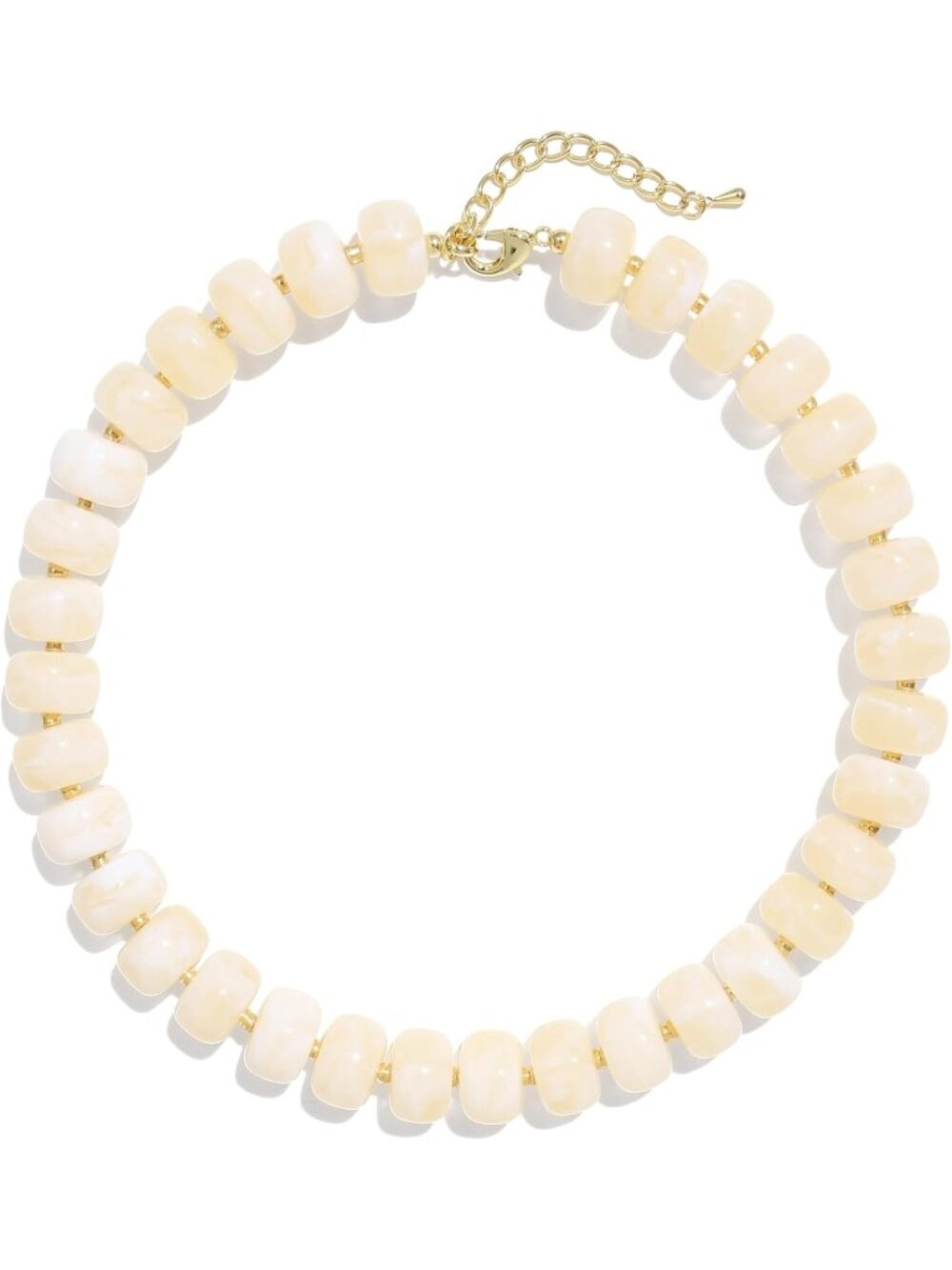 Women's Beige Chunky Acrylic Beaded Choker Statement Trendy Jewelry Gift